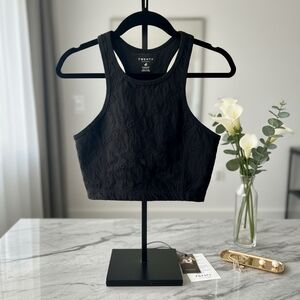 Black Textured Crop Top